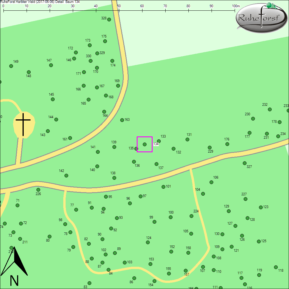 Detailkarte zu Baum 134